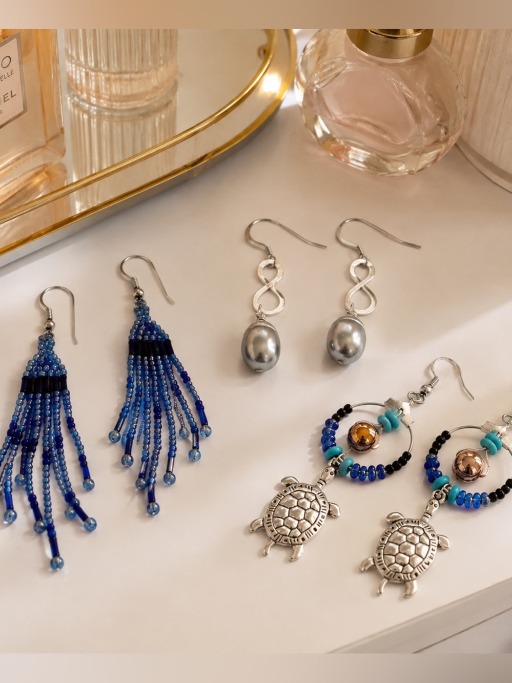 Native American Handmade Earrings Set of 3 Pair